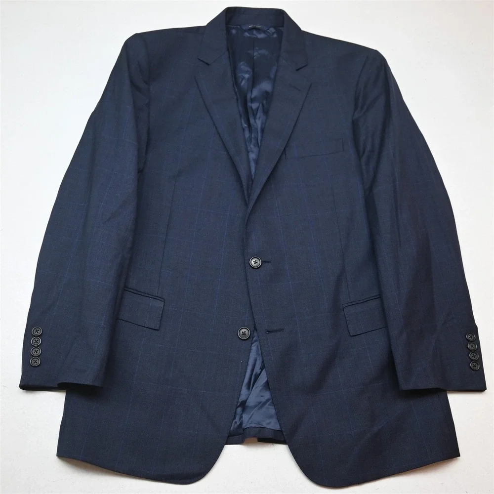 Brooks Brothers 42R 36x30 Blue Glenn Check Reda Wool Italy Made 1818 Regent Suit